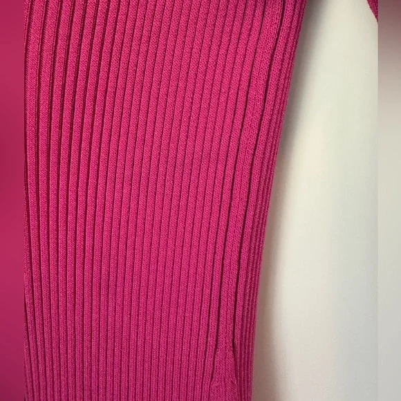 STAUD Pink and Red Ribbed Knit Dress - Picture 3 of 5